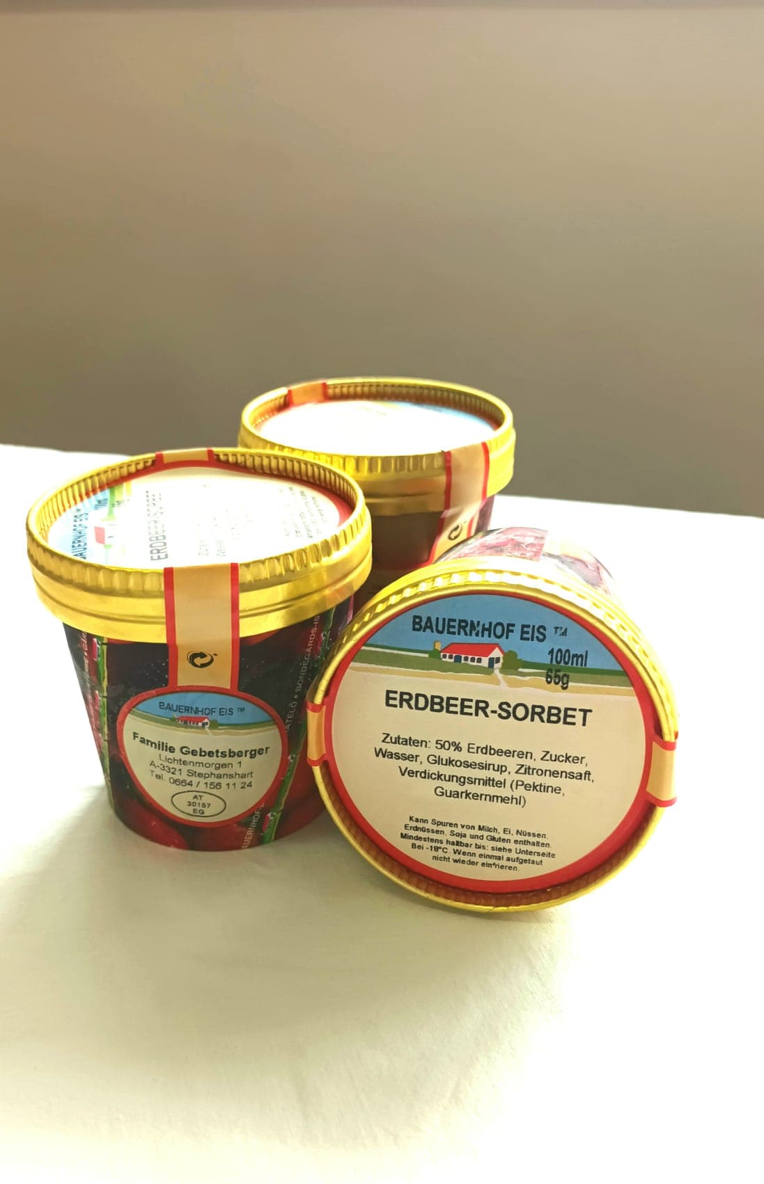 Bauernhofeis - Erdbeersorbet