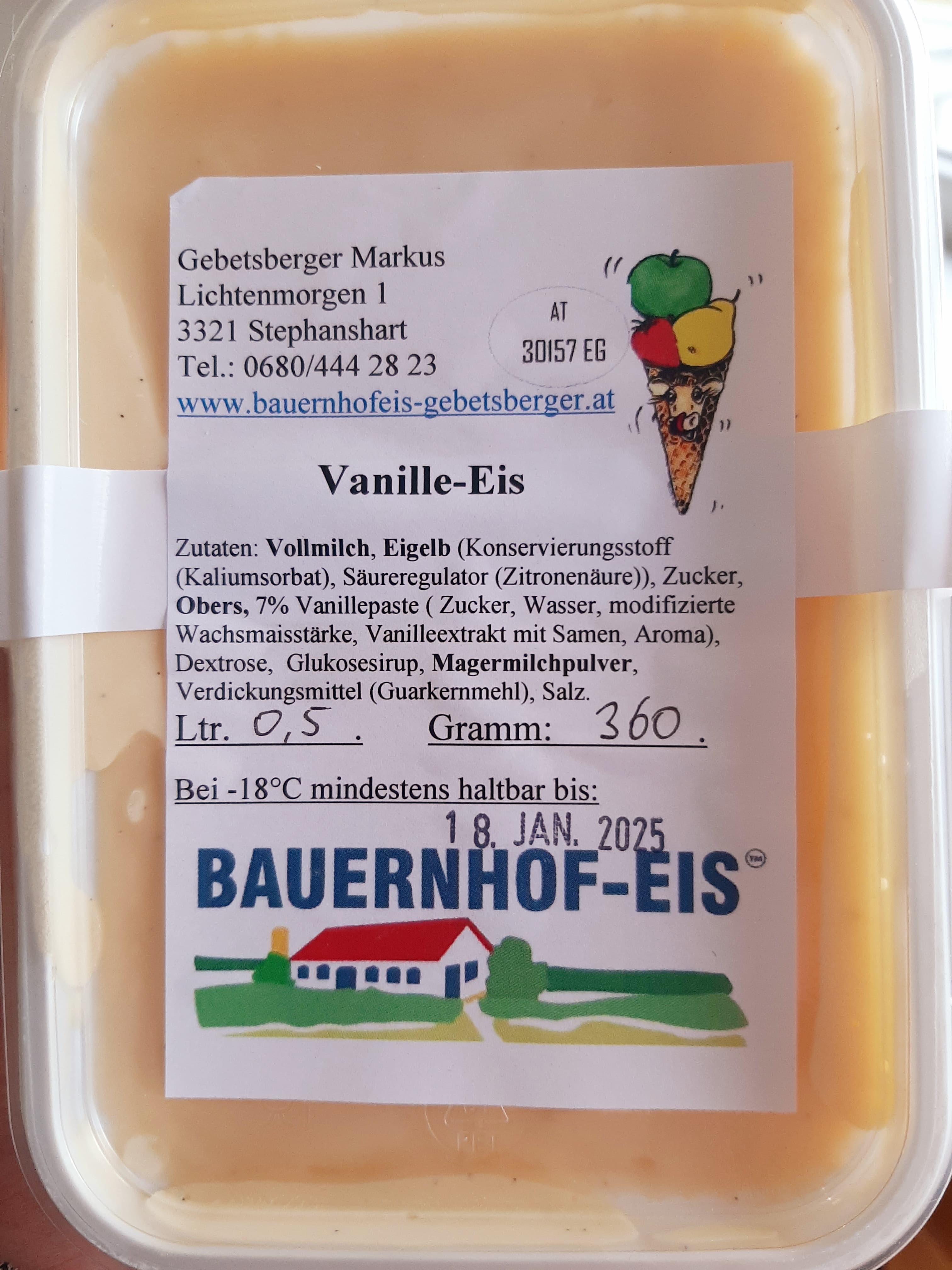 cremiges Bauernhofeis aus Stephanshart 