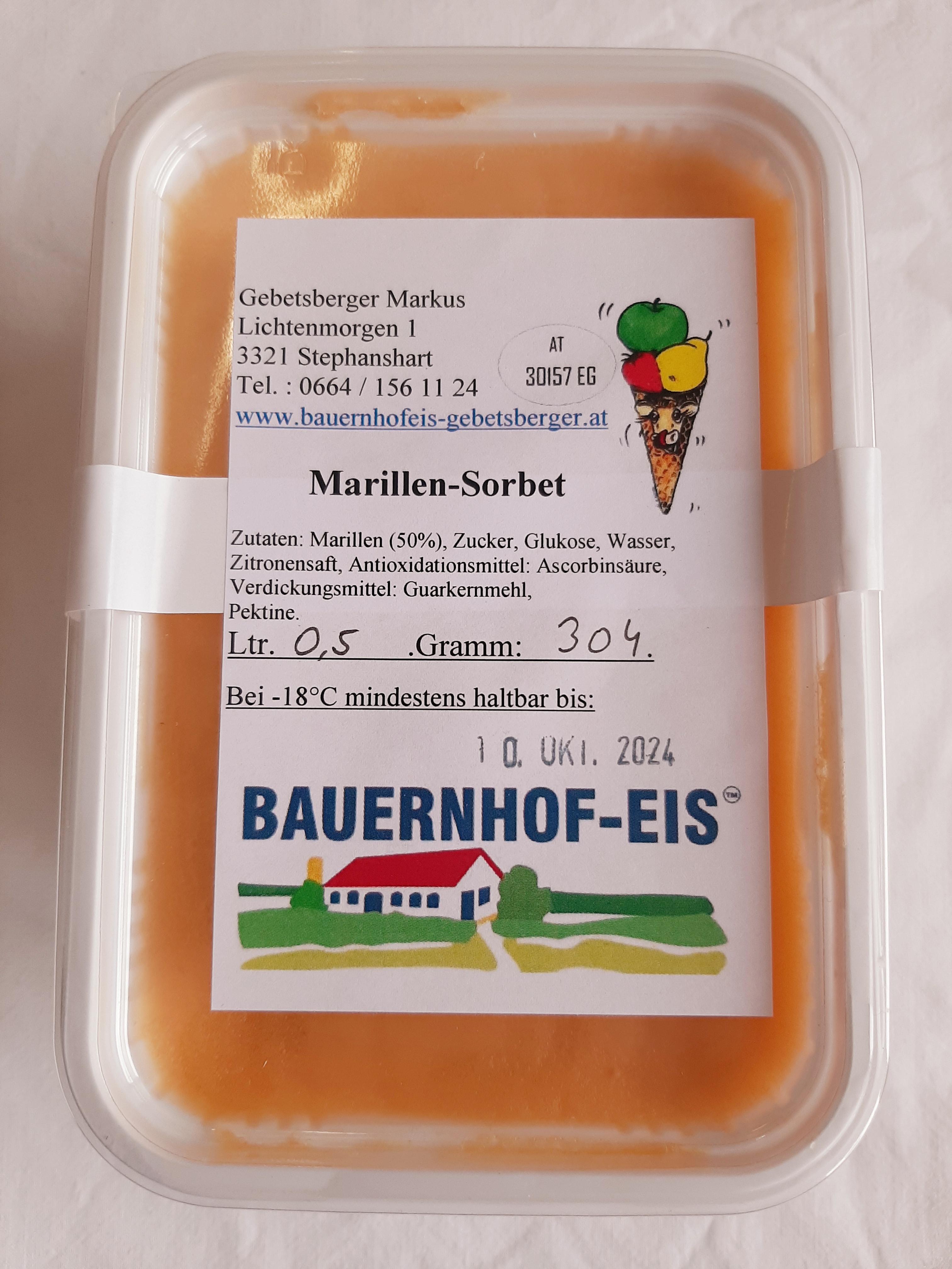 Bauernhofeis - Marillensorbet